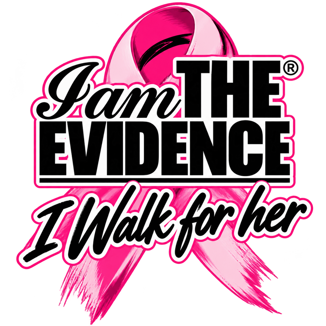 Models wearing the I Walk for Her black tee and Survivor pink tee
